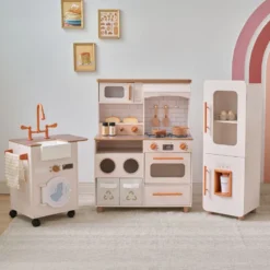 Little Chef Savannah Wooden Play Kitchen with 3 Modular Pieces - Cream