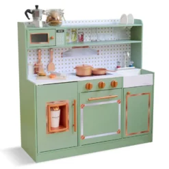 Little Chef St. Louis Wooden Play Kitchen with Sink & Ice Dispenser - Green