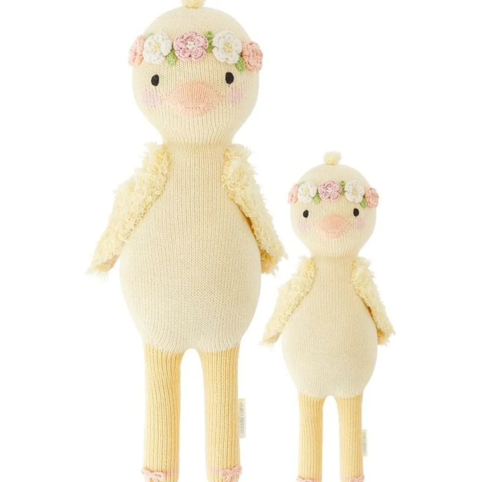 Little 13" Flora the Duckling (With Flower Crown) Hand-Knit Doll