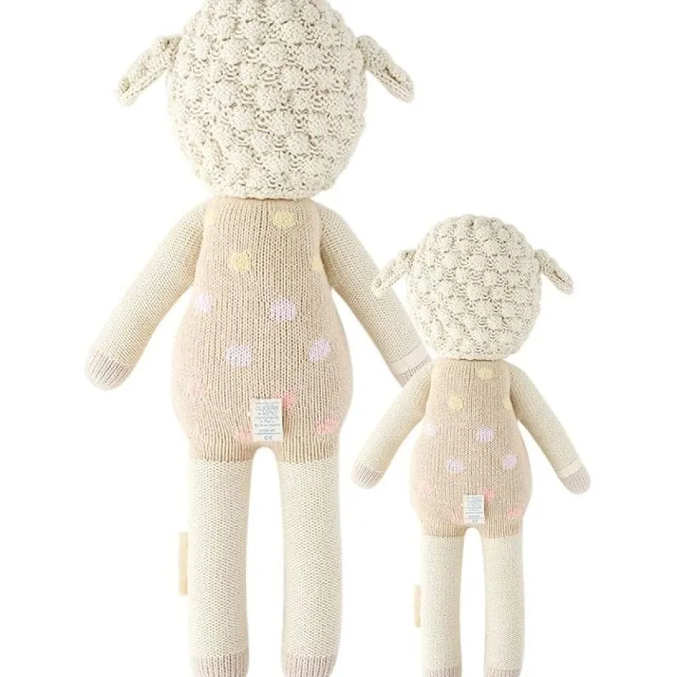 Little 13" Lucy the Lamb (Pastel) Hand-Knit Doll