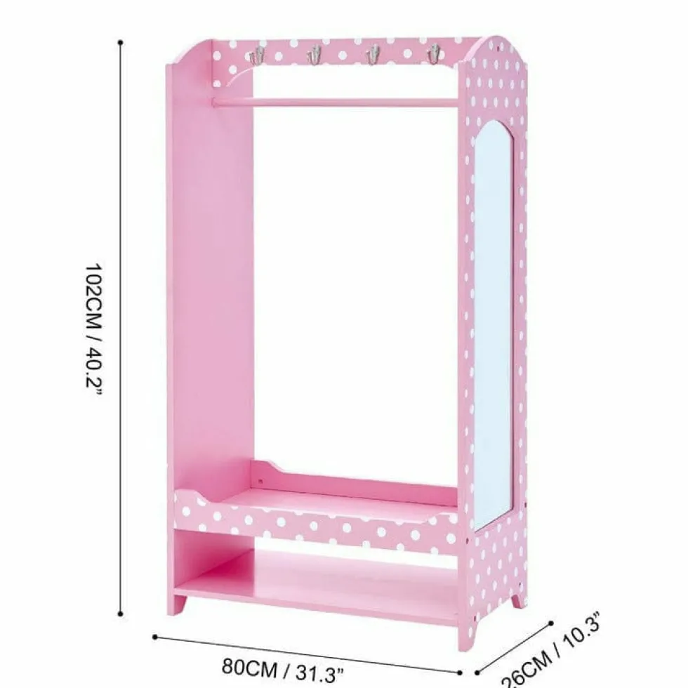 Little Princess Bella Clothing Rack with Storage - Pink
