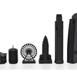 Los Angeles Edition Acrylic Chess Set with Marble Hatch Board