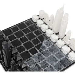 Los Angeles Edition Acrylic Chess Set with Wood Map Board