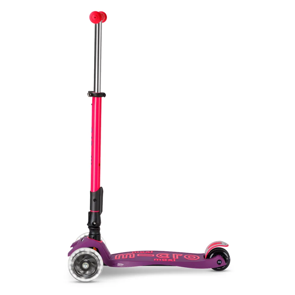 Maxi Deluxe Foldable Neon LED Scooter - Ultra Pink