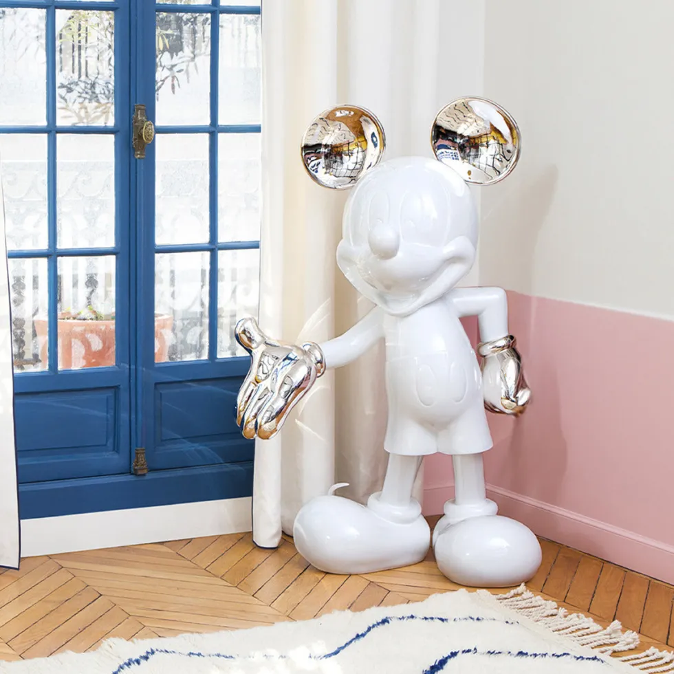 Mickey Mouse Figure White & Silver - 55"