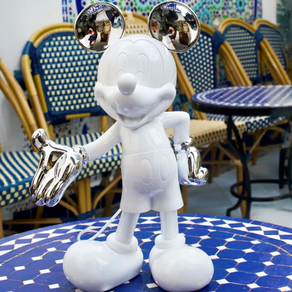 Mickey Mouse 12" Welcome Studio Figurine - White & Silver