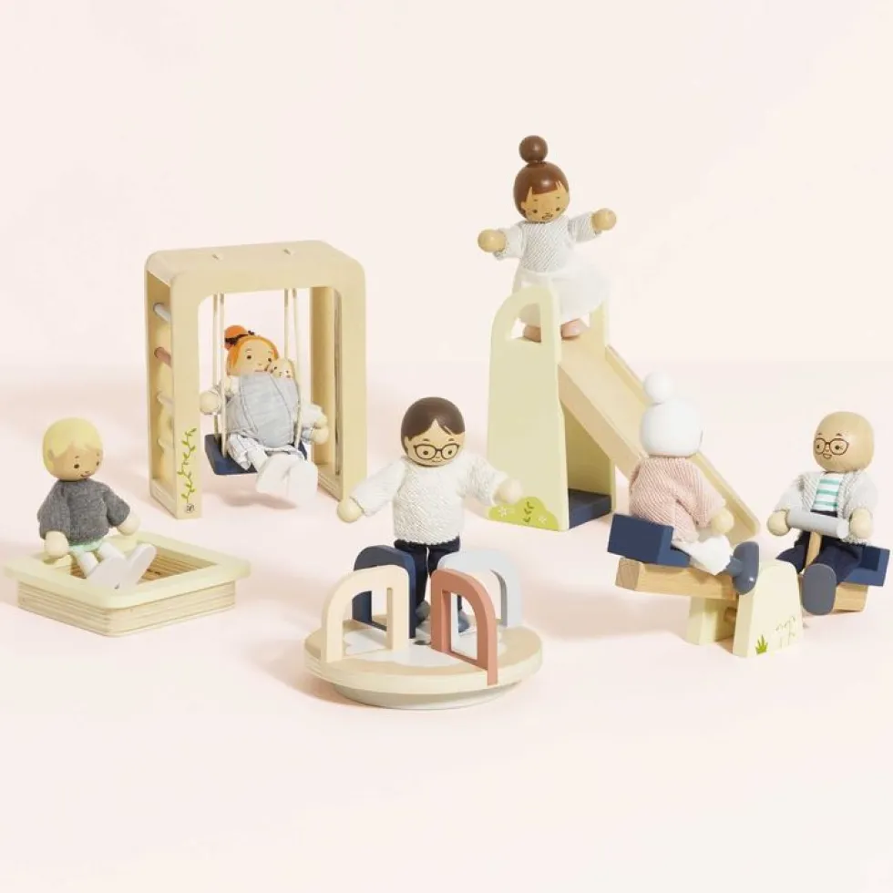 5-Piece Wooden Dollhouse Outdoor Play Set
