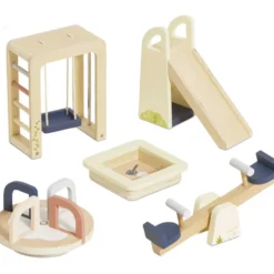5-Piece Wooden Dollhouse Outdoor Play Set
