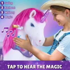 Pink Unicorn Model Y Ride on Toy - 3-4 Years