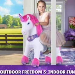Pink Unicorn Model Y Ride on Toy - 4-7 Years