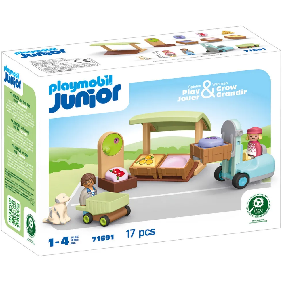 Playmobil Junior: Organic Market Stall & Forklift