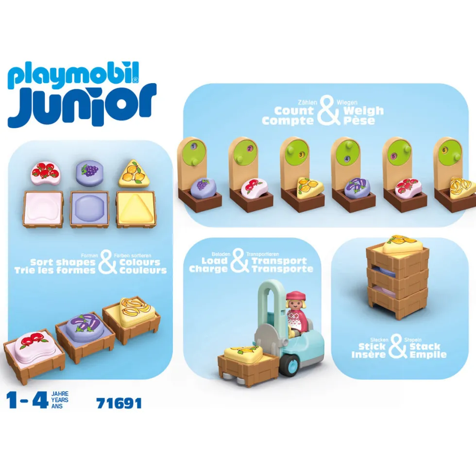 Playmobil Junior: Organic Market Stall & Forklift