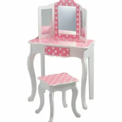 Polka Dot Gisele Play Vanity Set - Pink / White