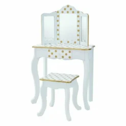 Polka Dot Gisele Play Vanity Set - White/Gold