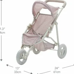 Polka Dots Princess Baby Doll Jogging Stroller - Pink