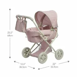 Polka Dots Princess Deluxe Baby Doll Stroller - Pink