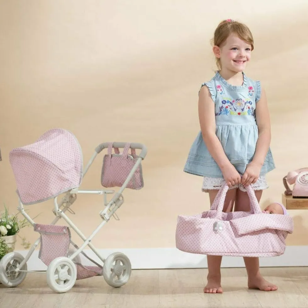 Polka Dots Princess Deluxe Baby Doll Stroller - Pink