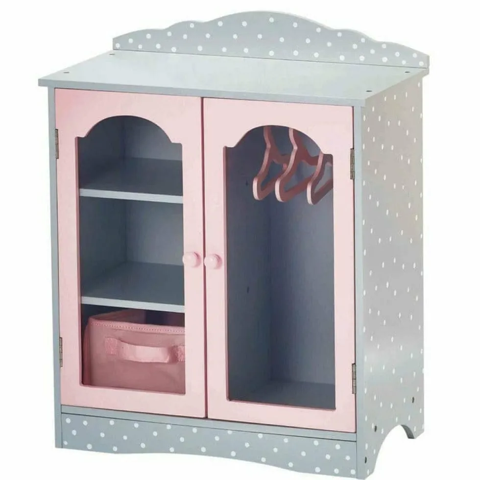 Polka Dots Princess 18" Doll Closet w/ 3 Hangers