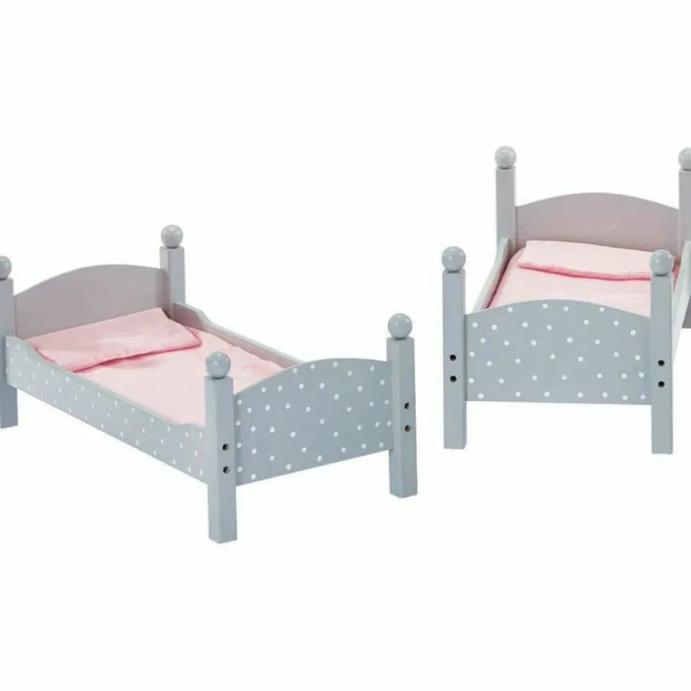 Polka Dots Princess Double Bunk Bed for 18" Dolls - Gray