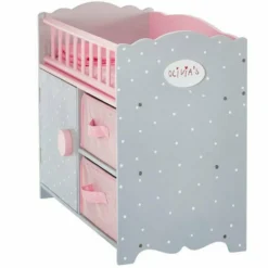 Princess Baby Doll Crib with Cabinet and Cubby