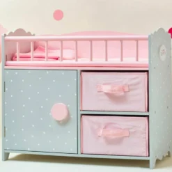 Princess Baby Doll Crib with Cabinet and Cubby