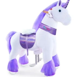Purple Model U Ride-On Unicorn - 4-7 Years