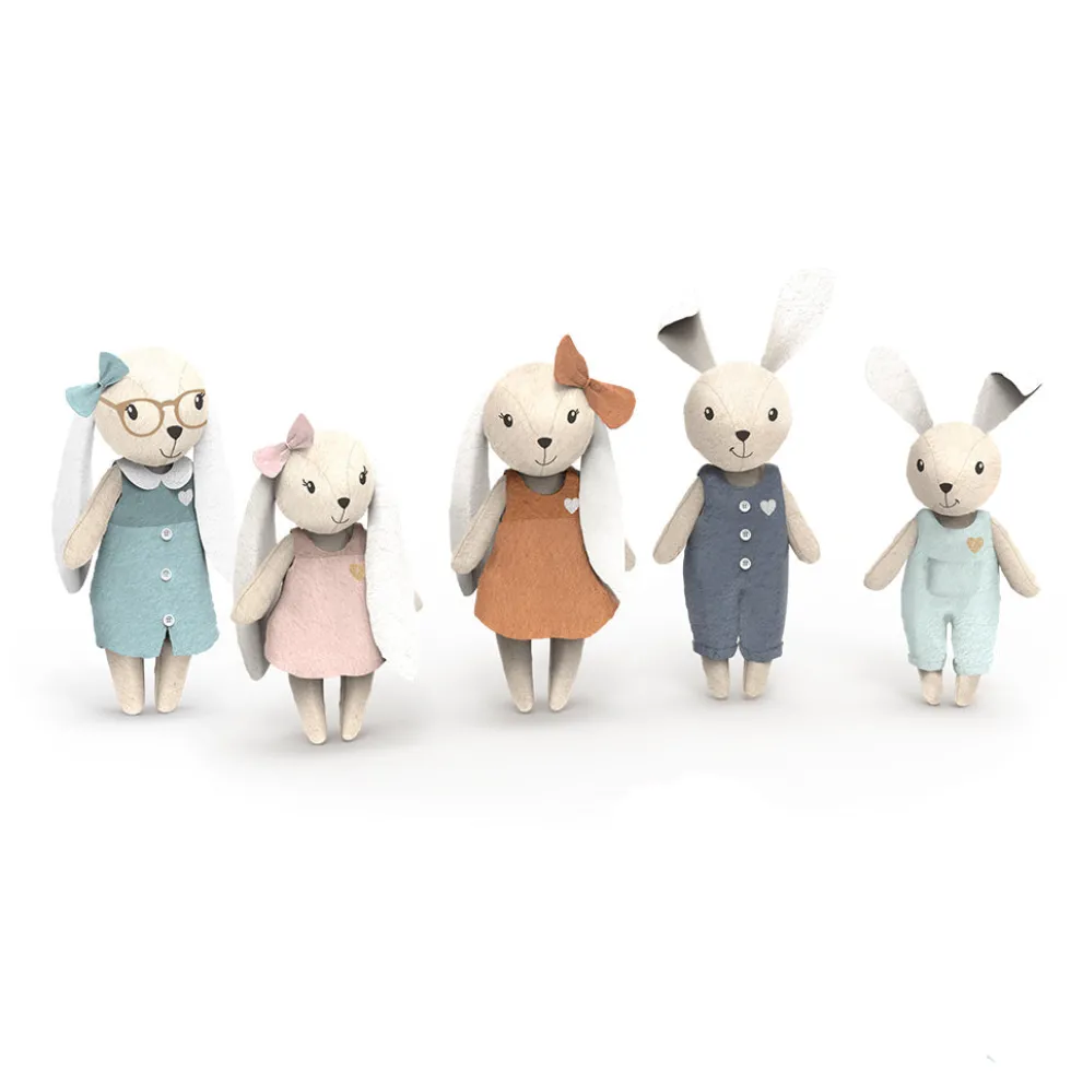 Rabbit Family Doll Set