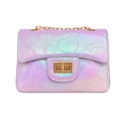 Shiny Dotted Classic Handbag - Purple