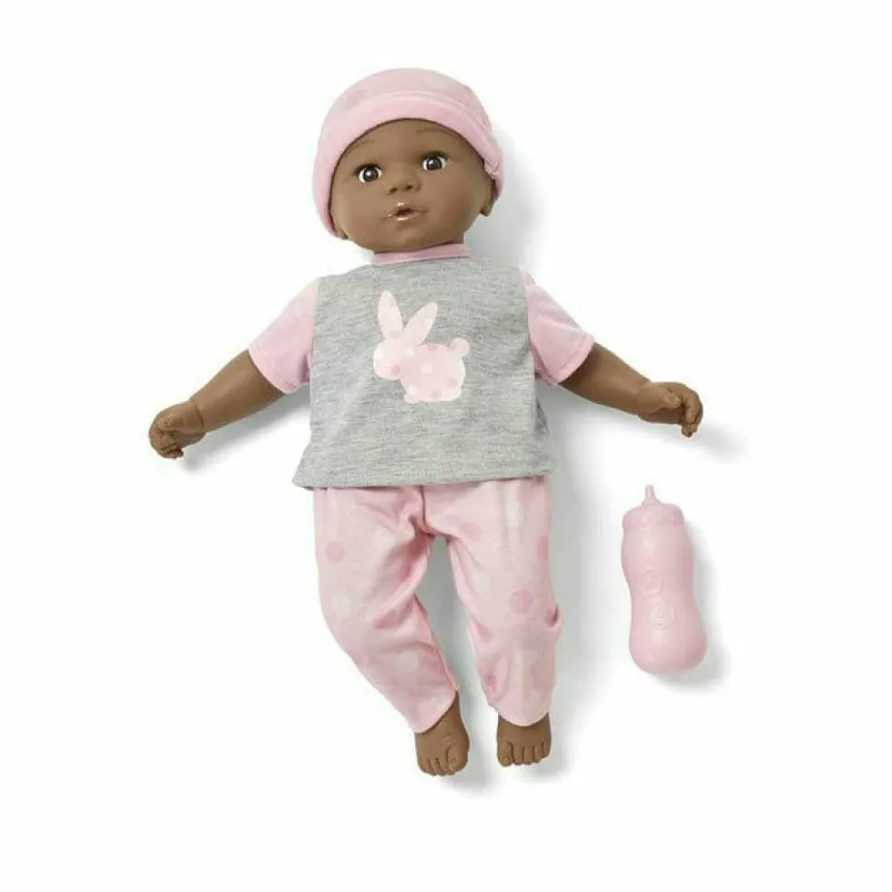Sweet Smiles Baby Doll - Pink Outfit with Dark Skin Tone