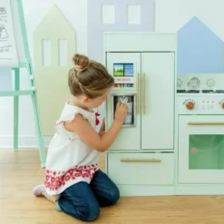 Teamson Kids Little Chef Charlotte 2-Piece Modular Wooden Play Kitchen, Mint