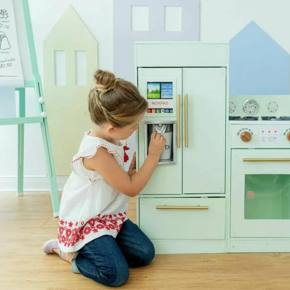 Teamson Kids Little Chef Charlotte 2-Piece Modular Wooden Play Kitchen, Mint