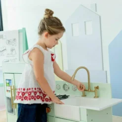 Teamson Kids Little Chef Charlotte 2-Piece Modular Wooden Play Kitchen, Mint