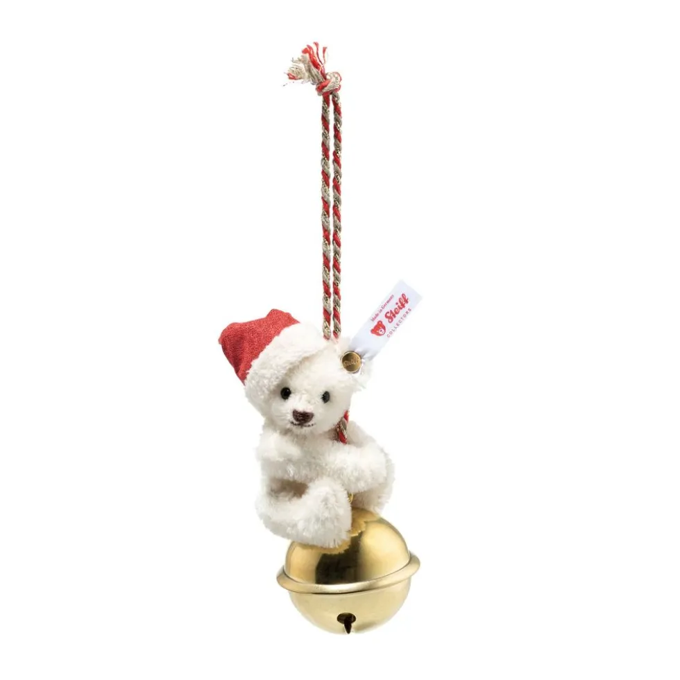 Teddy Bear Ornament on Christmas Bell