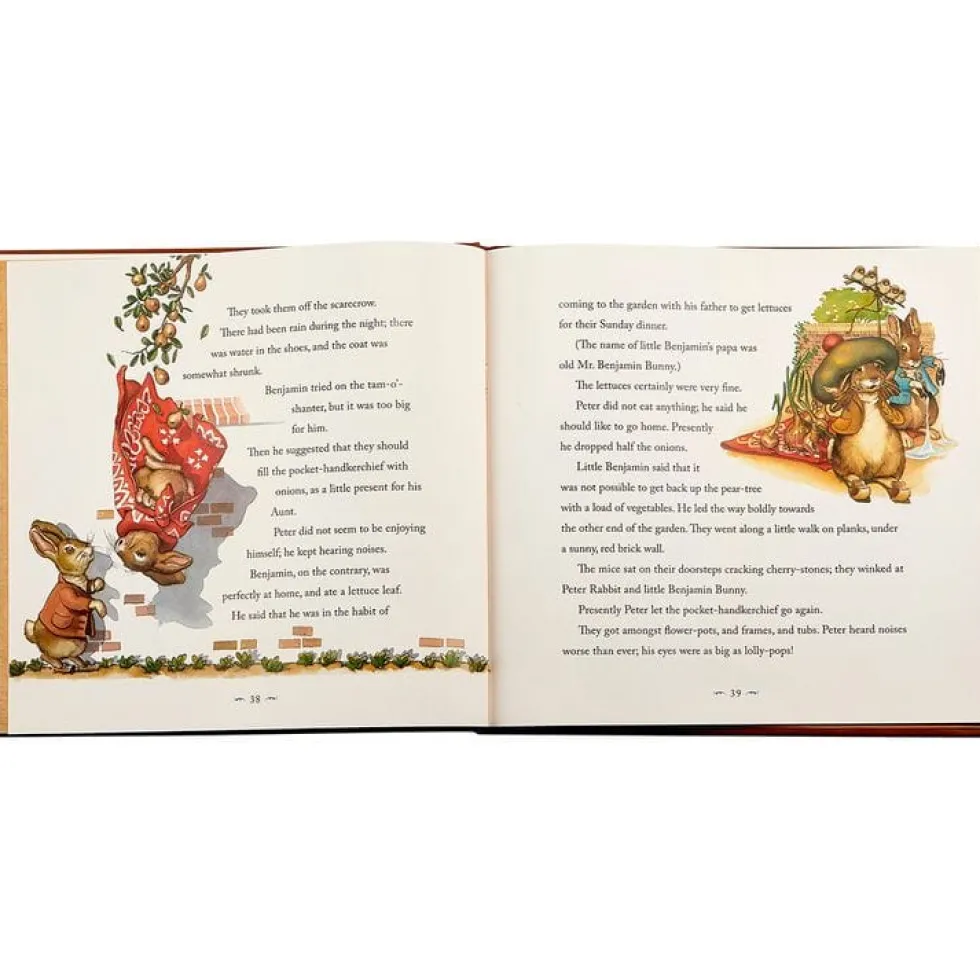 The Classic Tale of Peter Rabbit Book in Tan Bonded Leather
