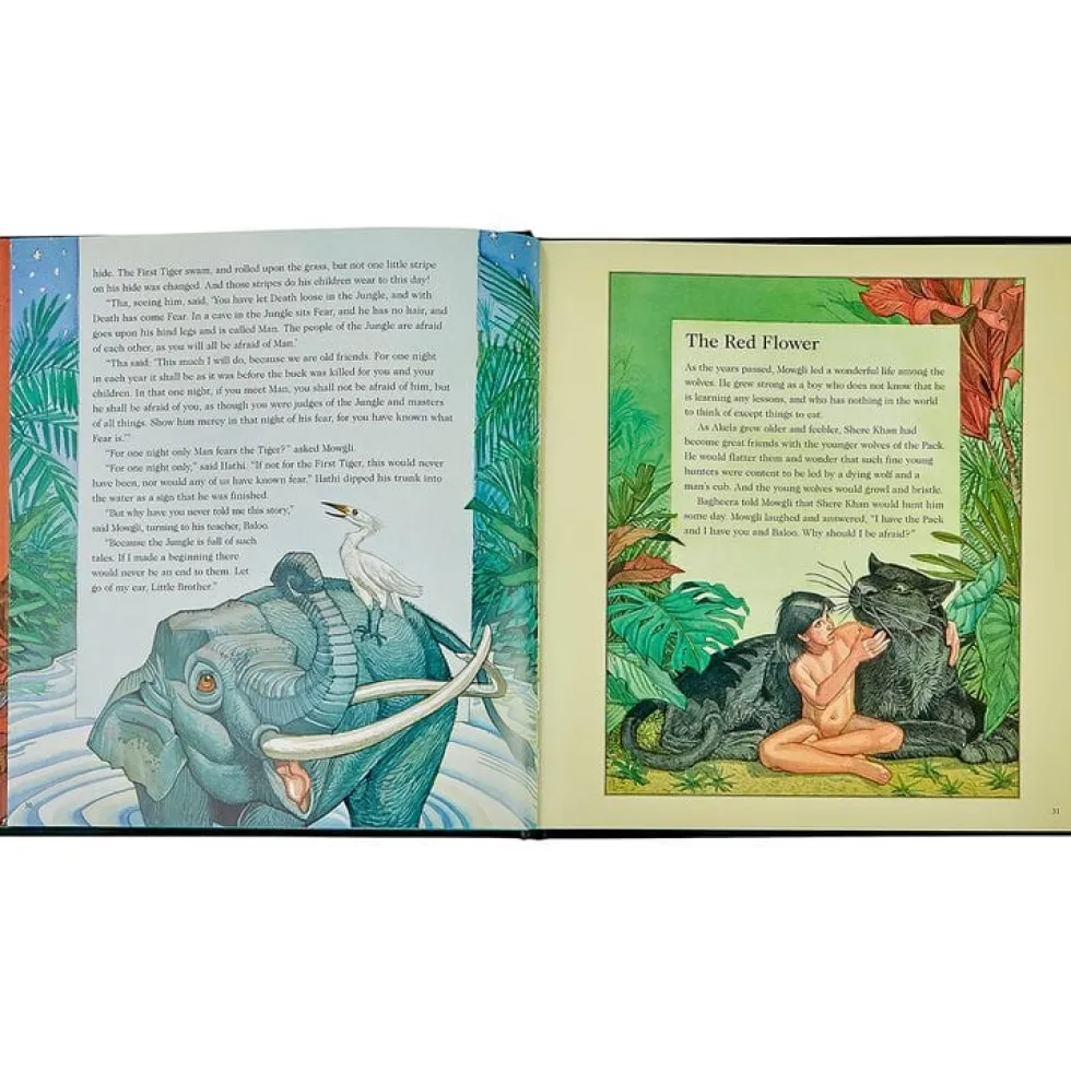 The Jungle Book in Green Bonded Leather