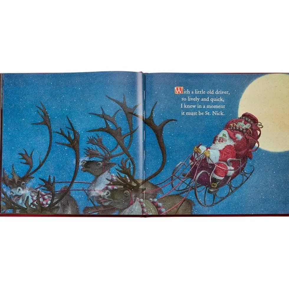 The Night Before Christmas Book in Red Bonded Leather