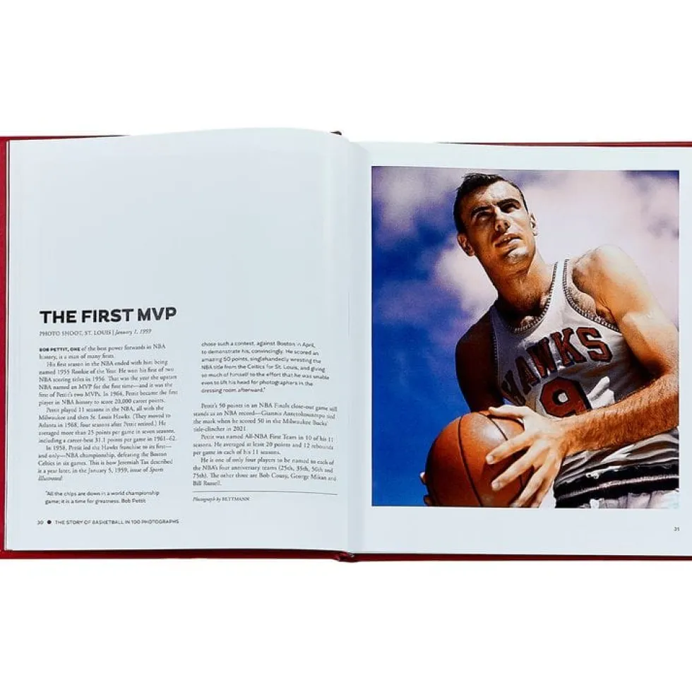 The Story of Basketball in 100 Photographs Leather-Bound Book by Sports Illustrated