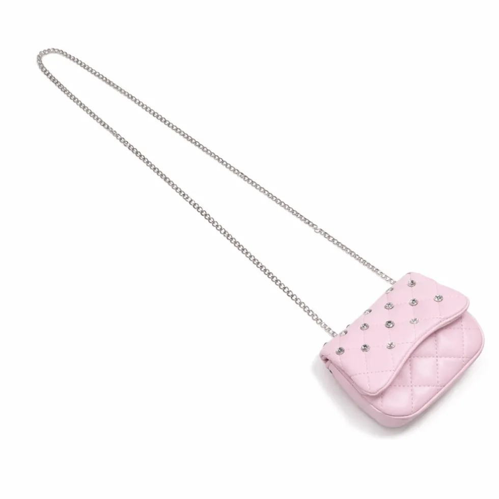 Tiny Crystal Stud Handbag - Pink