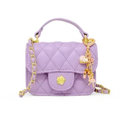 Tiny Quilted Ballet Charm Handbag - Purple