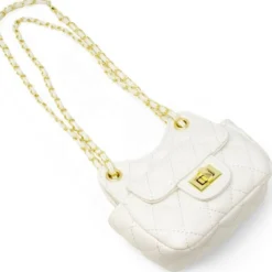 Tiny Quilted Treasure Purse - White