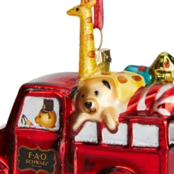 Toy Delivery Truck Glass Ornament