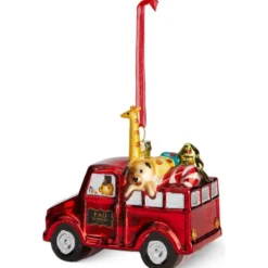 Toy Delivery Truck Glass Ornament