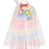 Unicorn Costume Cape Set with Headband & Wand - 5-7 Years
