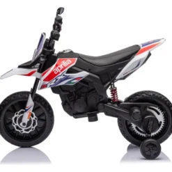 12V Aprilia Motorcycle 1 Seater Ride On for Kids - White