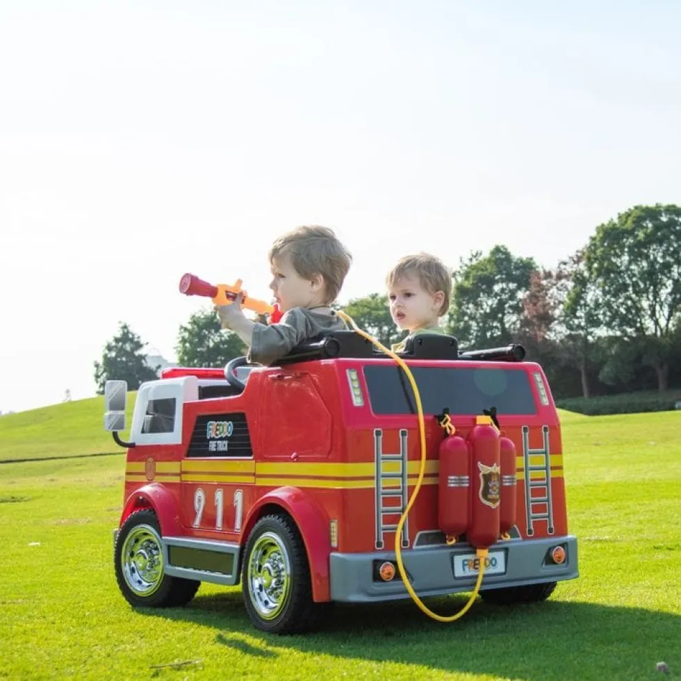 24V Freddo Fire Truck 2-Seater Ride on - Red
