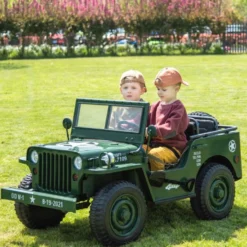 24V Military Jeep 3-Seater Electric Ride On