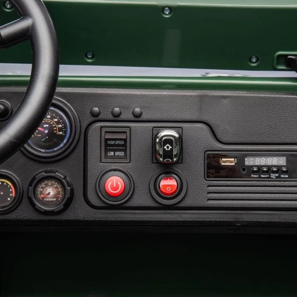 24V Military Jeep 3-Seater Electric Ride On