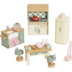 Wooden Dollhouse 20 Piece Kitchen Furniture Set