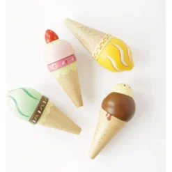 Wooden Ice Cream Cones Set