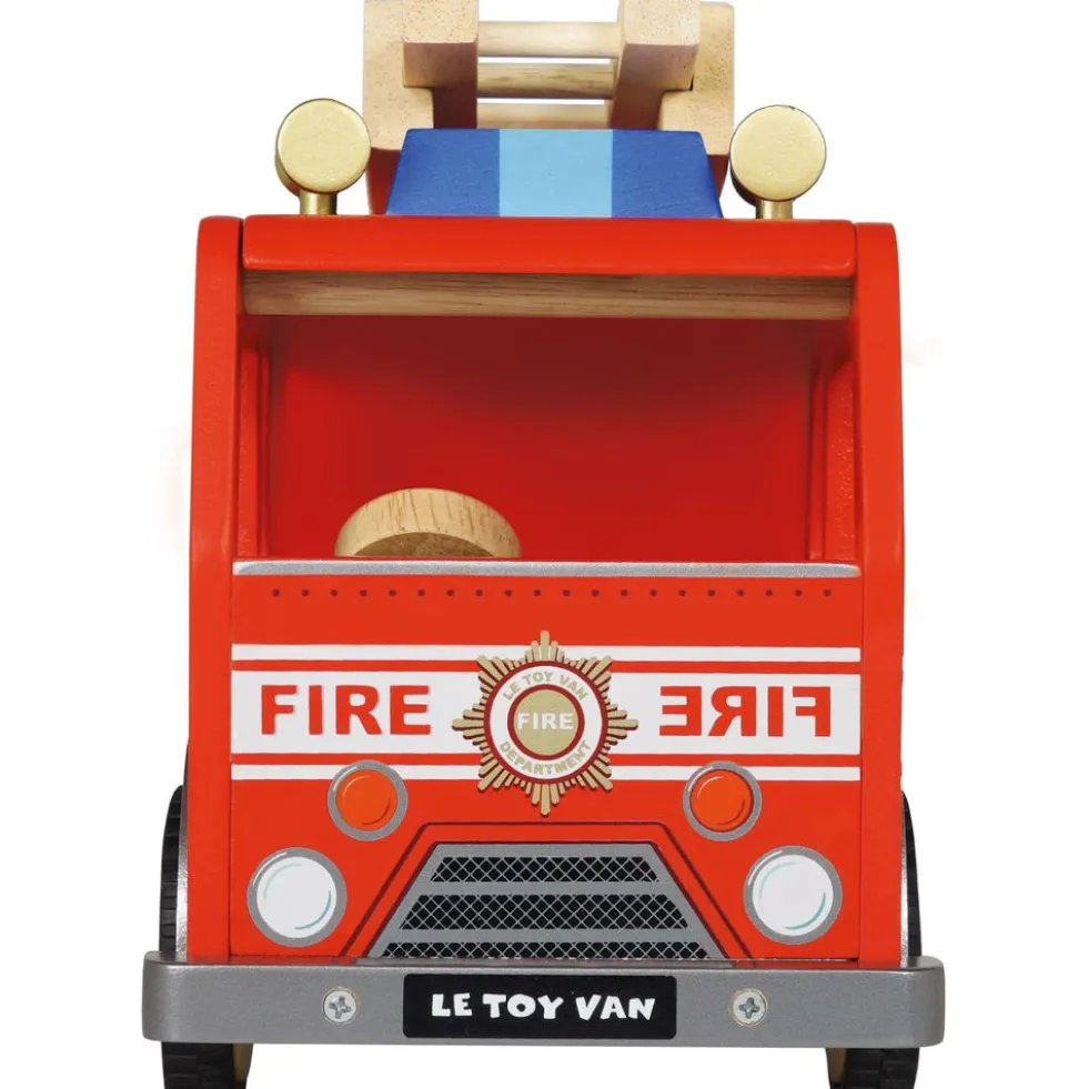 Wood Fire Engine with Firefighters